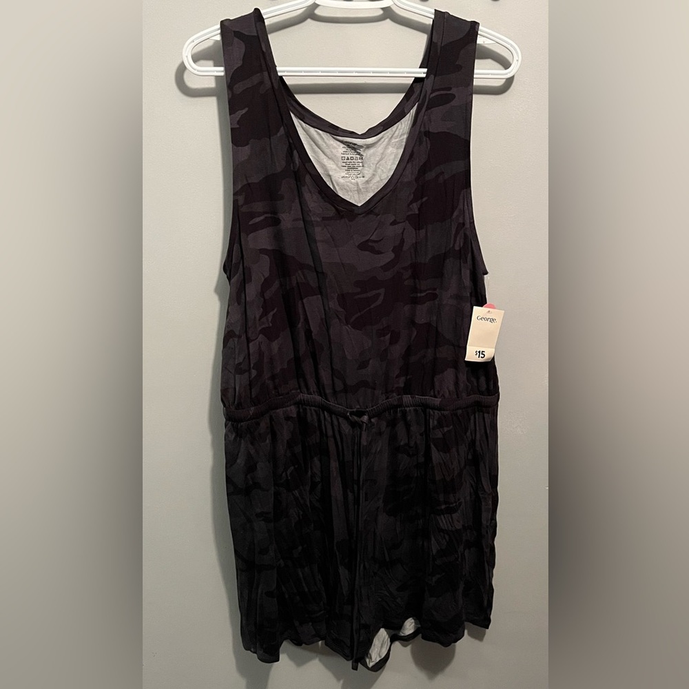 NWT Black and grey camo romper